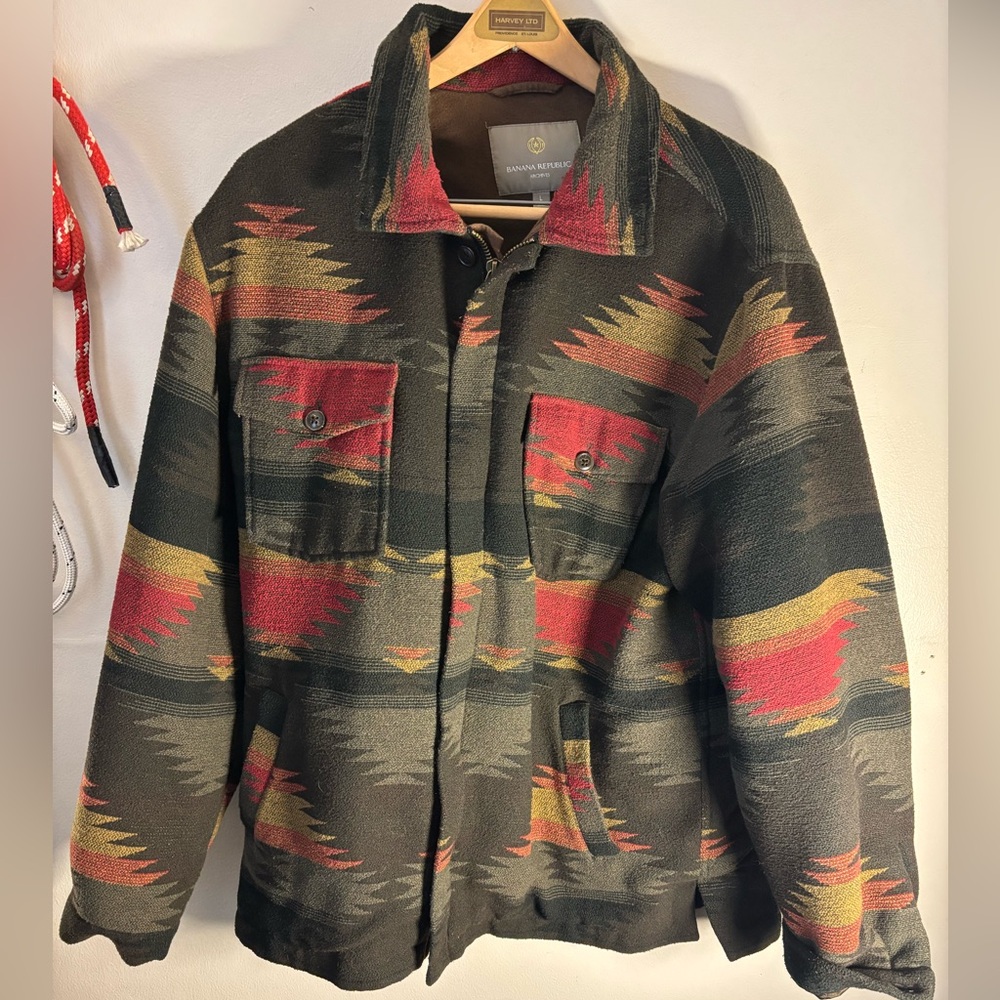 Geometric Pattern Heavy Cotton Jacket